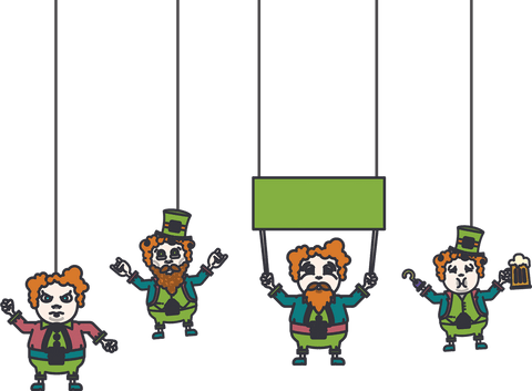 Lively Leprechauns Hanging from Strings St Patrick's Celebration - Download Free Stock Videos Pikwizard.com