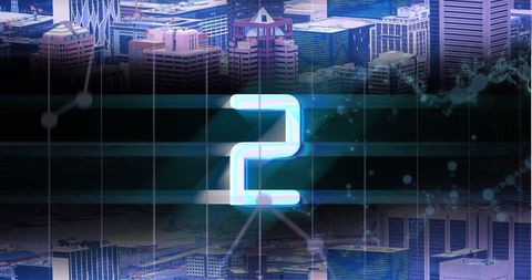 Digital Countdown with Aerial Cityscape Overlay - Download Free Stock Images Pikwizard.com