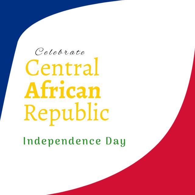 Illustration of celebrate central african republic independence day text on colorful background - Download Free Stock Videos Pikwizard.com