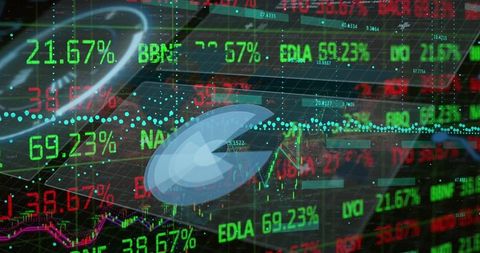 Futuristic Stock Market Dashboard with Interactive Chart Visualization