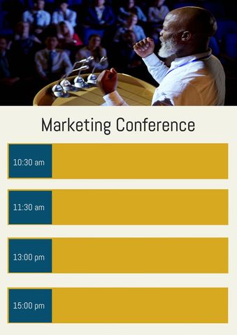 Inspiring Marketing Conference Schedule Template Design - Download Free Stock Templates Pikwizard.com