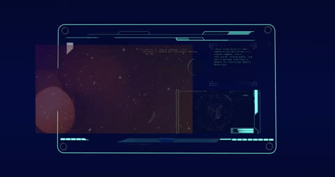 Futuristic Digital Interface with Snowfall Animation