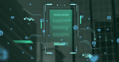 futuristic medical data processing interface with digital icons - Download Free Stock Images Pikwizard.com