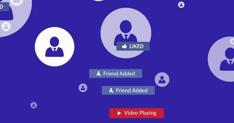 Social Media Interaction Icons on Vibrant Background - Download Free Stock Images Pikwizard.com