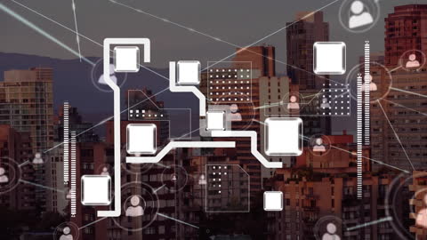 Digital Network Interface Over Cityscape