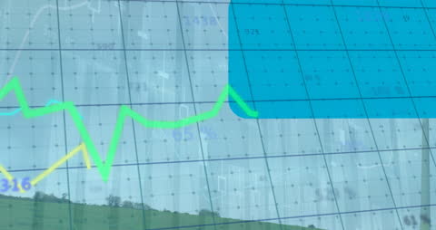 Wind Farm with Financial Data and Statistics Overlay