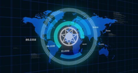Global Tech Interface with Map and Data Visualization - Download Free Stock Images Pikwizard.com