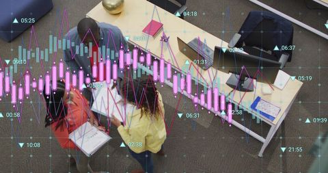 Digital Finance Data Visualization in Office Environment