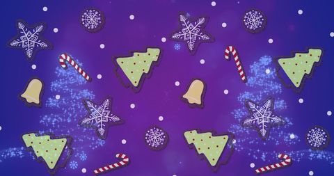 Enchanting Christmas Icons with Shooting Star Background