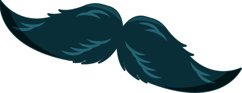 Teal Handlebar Moustache Illustration on Transparent Background - Download Free Stock Videos Pikwizard.com