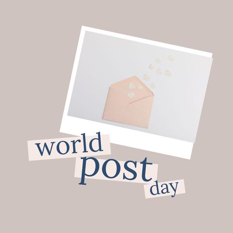 world post day greeting card with envelope and heart - Download Free Stock Templates Pikwizard.com