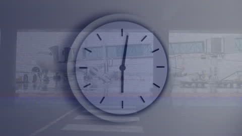 Modern Time Concept at Busy Airport