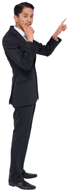 Businessman Illustration Pointing on Transparent Background - Download Free Stock Videos Pikwizard.com