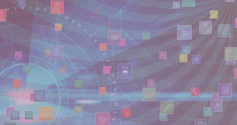 Abstract Interface with Digital Icons and Connections - Download Free Stock Images Pikwizard.com