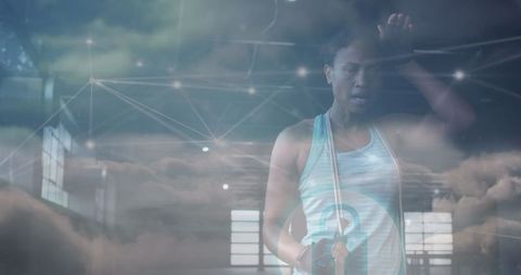 Athlete Connecting Physical and Digital Worlds