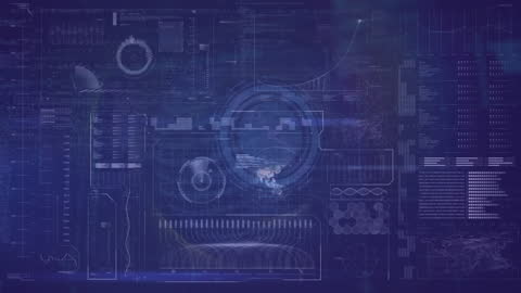 Futuristic Data Processing Interface with Spinning Globe