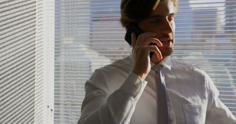 businessman engaged in phone call in corporate office - Download Free Stock Images Pikwizard.com