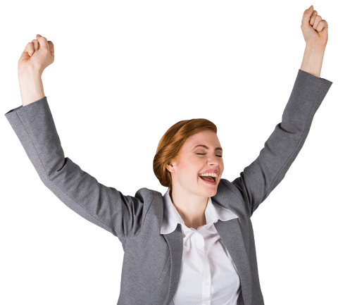 Excited Businesswoman Celebrating Success on Transparent Background - Download Free Stock Videos Pikwizard.com