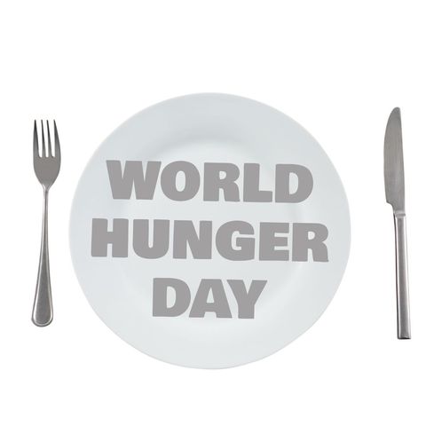 Eating Utensils with World Hunger Day Message - Download Free Stock Templates Pikwizard.com