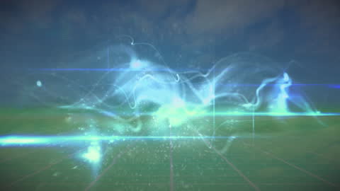 Dynamic Light Trails Creating Abstract Patterns in Sky