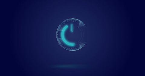 Futuristic Digital Loading Icon Featuring Power Button Symbol - Download Free Stock Images Pikwizard.com
