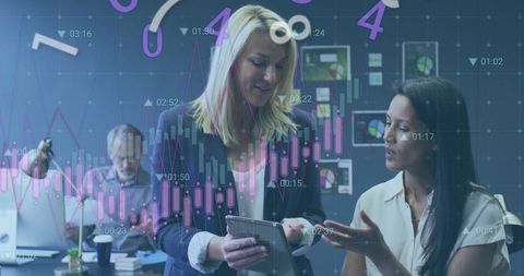 Financial Data Analysis Team in Modern Office