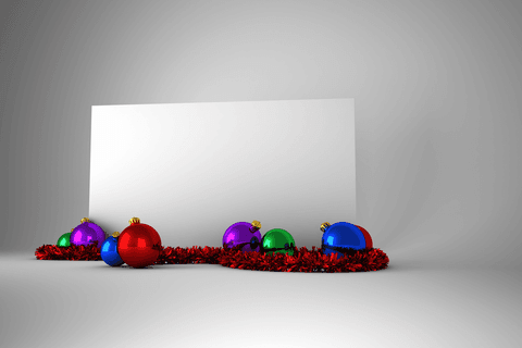Transparent Festive Background with Colorful Christmas Decorations
