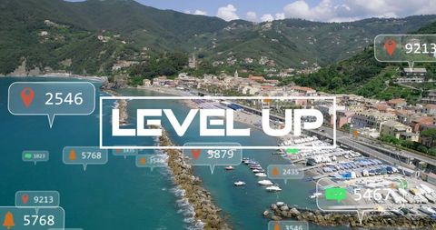 Digital Connectivity Over Coastal Cityscape