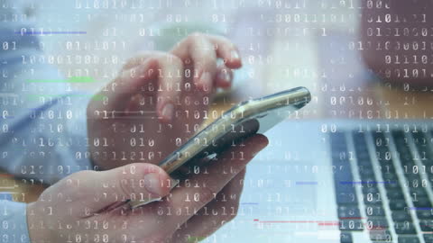 Coding Overlay on Smartphone User Demonstrates Digital Technology