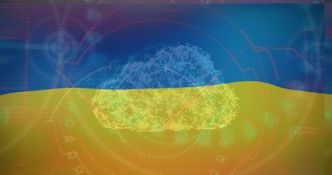 Digital Cloud Over Ukraine Flag: International Tech and Data - Download Free Stock Images Pikwizard.com