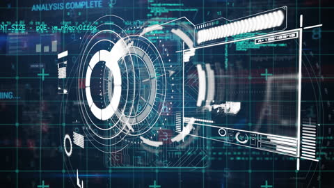 Futuristic Digital Interface with Data Security Elements