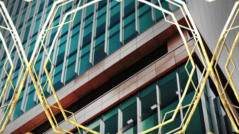 Modern Architecture with Geometric Patterns and Glass Facade