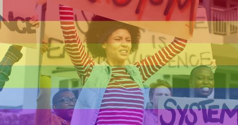 Diverse Protesters Holding Banners for LGBT Rights and Equality - Download Free Stock Images Pikwizard.com