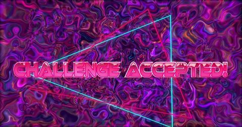 Challenge accepted neon abstract design