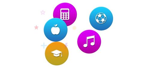 Colorful Education and Leisure Icons Gradient Background - Download Free Stock Images Pikwizard.com