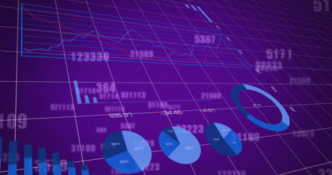 Dynamic Animation of Statistical Data with Purple Background
