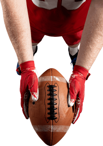 Young Athlete Holding Transparent Rugby Ball Ready for Kick-Off