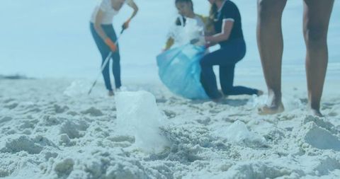 Volunteers engaged in beach cleanup to tackle plastic waste