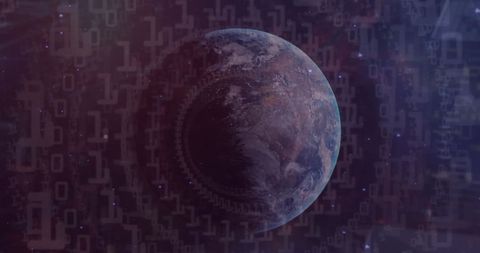Binary Data Streams Surrounding Planet Earth - Download Free Stock Images Pikwizard.com
