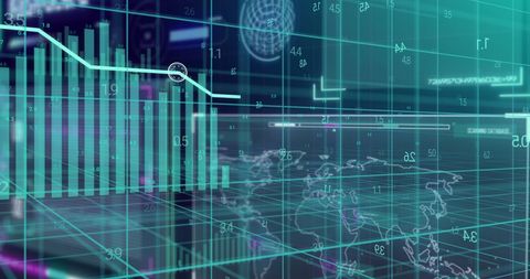 Digital Data Visualization with Global Financial Charts - Download Free Stock Images Pikwizard.com