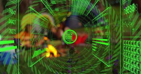 Futuristic Holographic Data Interface in VR Environment