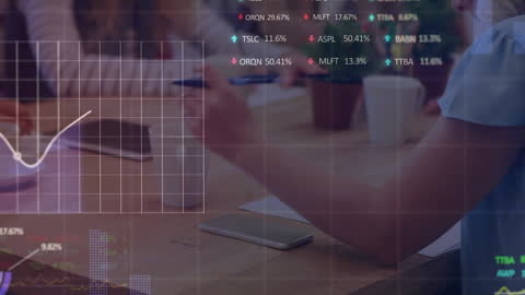 Businesswoman Analyzing Data for Digital Interface Planning