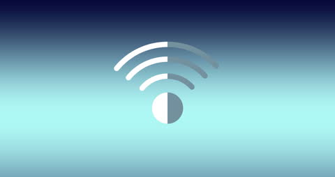 Abstract WiFi Symbol on Gradient Blue Background