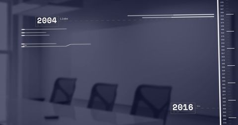 Digital interface with business data overlay in office environment