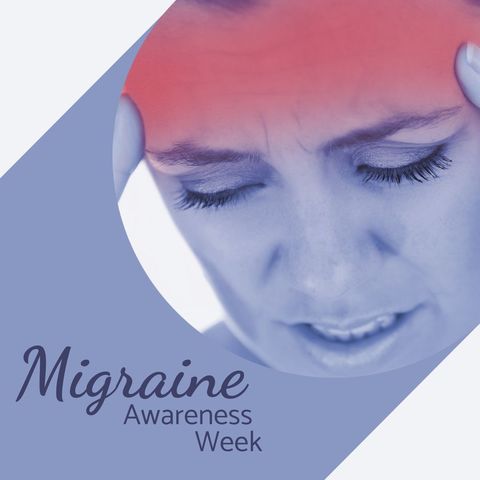 migraine awareness campaign concept with distressed woman - Download Free Stock Templates Pikwizard.com