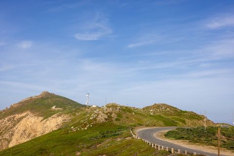 Winding Mountain Road Leading to Communication Tower