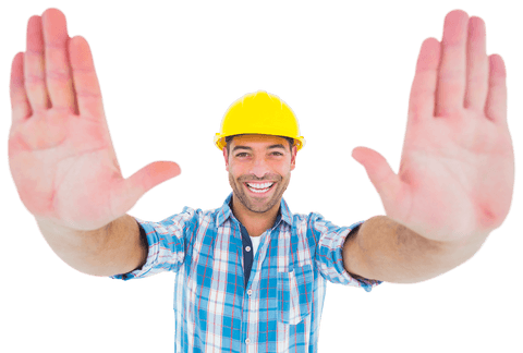 smiling worker gesturing stop with hands transparent background - Download Free Stock Videos Pikwizard.com