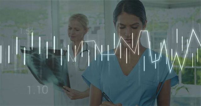 Medical Professionals Analyzing Data in Modern Clinic Environment