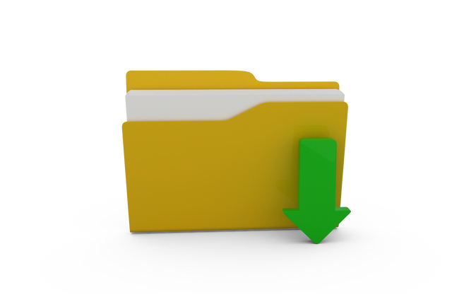 3D Yellow Folder with Download Arrow Icon Transparent Background - Download Free Stock Videos Pikwizard.com