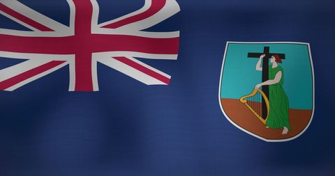 Waving montserrat flag symbolizing patriotism and identity